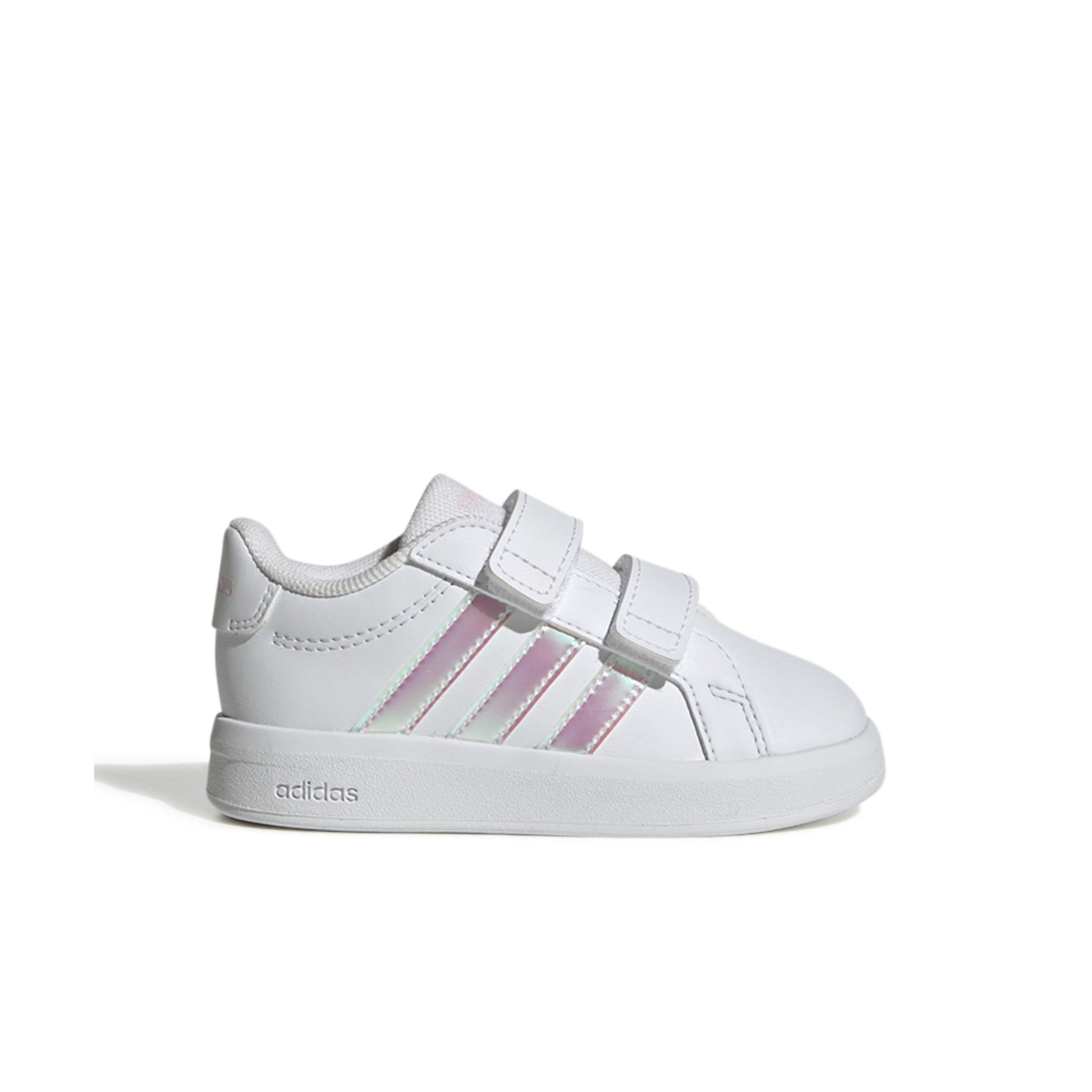 adidas Grand Court 3.0 "Ftwr White/Iridescent/Ftwr White" Infant Girls' Shoe - WHITE/IRIDESCENT/WHITE